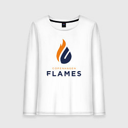 Лонгслив хлопковый женский Copenhagen Flames лого, цвет: белый