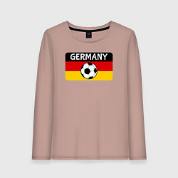 Лонгслив хлопковый женский Football Germany, цвет: пыльно-розовый