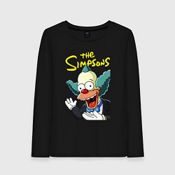 Лонгслив хлопковый женский Krusty the clown, цвет: черный
