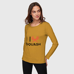 Лонгслив хлопковый женский I Love Squash, цвет: горчичный — фото 2