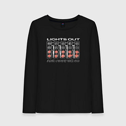 Лонгслив хлопковый женский Lights out white, цвет: черный