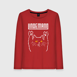 Лонгслив хлопковый женский Lindemann rock cat, цвет: красный