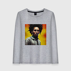 Женский лонгслив Граффити Арт в оранжевых тонах Боб Марли