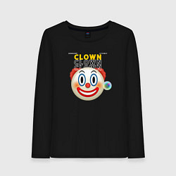 Лонгслив хлопковый женский Litterly Clown, цвет: черный