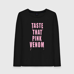 Лонгслив хлопковый женский Tasty that pink venom - blackpink, цвет: черный