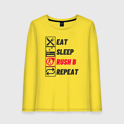 Женский лонгслив Eat sleep rush b repeat