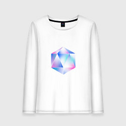 Лонгслив хлопковый женский Glass hexagon, цвет: белый