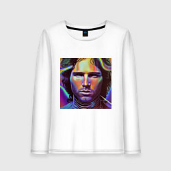 Женский лонгслив Jim Morrison neon portrait art