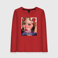 Лонгслив хлопковый женский Winter арт - Aespa, цвет: красный