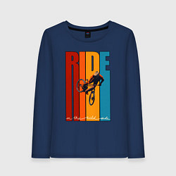 Лонгслив хлопковый женский MTB - ride, цвет: тёмно-синий