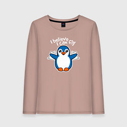 Женский лонгслив Fly penguin