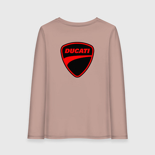 Женский лонгслив Ducati - красный градиент / Пыльно-розовый – фото 2