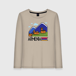 Лонгслив хлопковый женский Горная Армения, цвет: миндальный