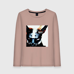 Лонгслив хлопковый женский Slipkat Meowa, цвет: пыльно-розовый