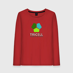 Лонгслив хлопковый женский Tricell Inc, цвет: красный