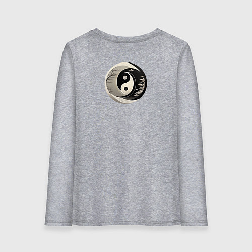 Женский лонгслив Скура с инь и янь / Меланж – фото 2