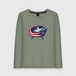 Женский лонгслив Columbus blue jackets - hockey team - emblem