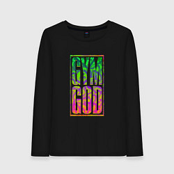 Лонгслив хлопковый женский Gym god, цвет: черный