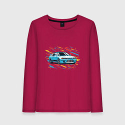 Лонгслив хлопковый женский Nissan Skyline R32 GTR, цвет: маджента