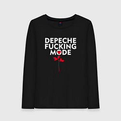 Лонгслив хлопковый женский Depeche Mode - Rose mode, цвет: черный