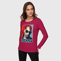 Лонгслив хлопковый женский Snoop, цвет: маджента — фото 2