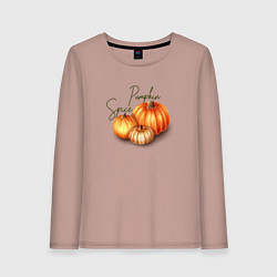 Лонгслив хлопковый женский Pumpkin Spice, цвет: пыльно-розовый