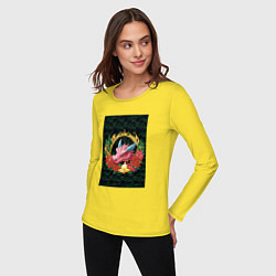 Лонгслив хлопковый женский Drakon, цвет: желтый — фото 2