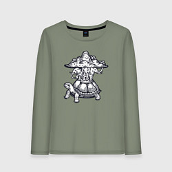 Женский лонгслив Слоны на черепахе