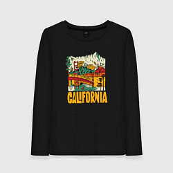 Лонгслив хлопковый женский California mountains, цвет: черный