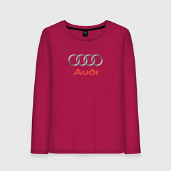 Лонгслив хлопковый женский Audi brend, цвет: маджента
