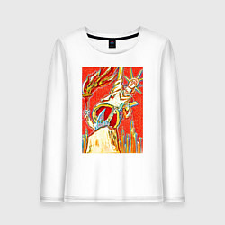 Лонгслив хлопковый женский Свобода по-американски, цвет: белый