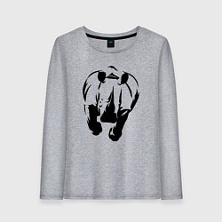 Лонгслив хлопковый женский Носорог атакует, цвет: меланж