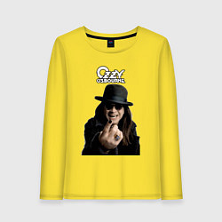 Лонгслив хлопковый женский Ozzy Osbourne fist, цвет: желтый