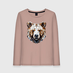 Женский лонгслив Медведь полигональный