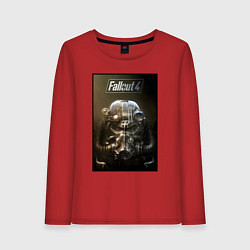 Лонгслив хлопковый женский Fallout armour poster, цвет: красный