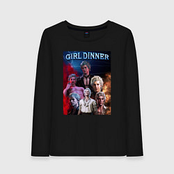 Лонгслив хлопковый женский Astarion Girl Dinner, цвет: черный