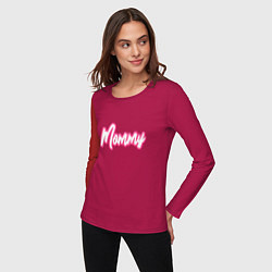 Лонгслив хлопковый женский Mommy в стиле барби, цвет: маджента — фото 2
