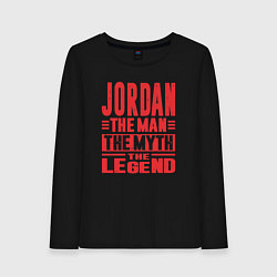 Лонгслив хлопковый женский Джордан легенда, цвет: черный