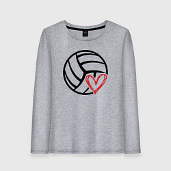 Лонгслив хлопковый женский Heart volleyball, цвет: меланж