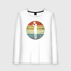 Лонгслив хлопковый женский Basketball girl, цвет: белый