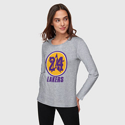 Лонгслив хлопковый женский 24 Lakers, цвет: меланж — фото 2