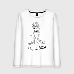 Лонгслив хлопковый женский Bart hellboy Lill Peep, цвет: белый