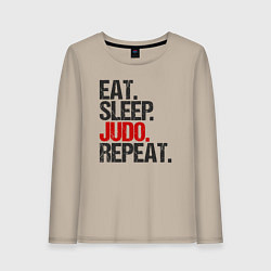 Женский лонгслив Eat sleep judo repeat