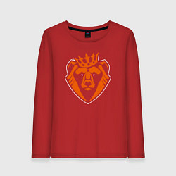 Лонгслив хлопковый женский Царь медведь, цвет: красный