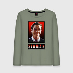 Лонгслив хлопковый женский Sigman, цвет: авокадо