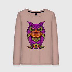 Женский лонгслив Purple owl