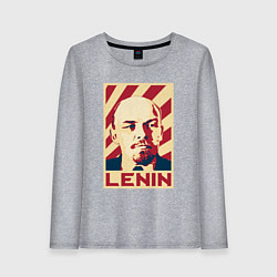 Лонгслив хлопковый женский Vladimir Lenin, цвет: меланж