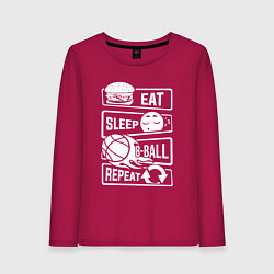 Женский лонгслив Еда сон баскетбол