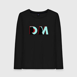 Лонгслив хлопковый женский Depeche Mode - DM logo, цвет: черный