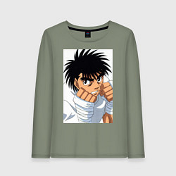 Лонгслив хлопковый женский Иппо Боксер, цвет: авокадо